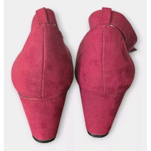 Torrid Wedge Heels Women's 11.5 Wide Merlot Faux Suede Ankle Strap - Picture 5 of 9